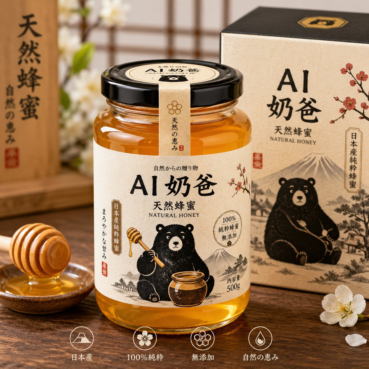 AI 奶爸蜂蜜成品图
